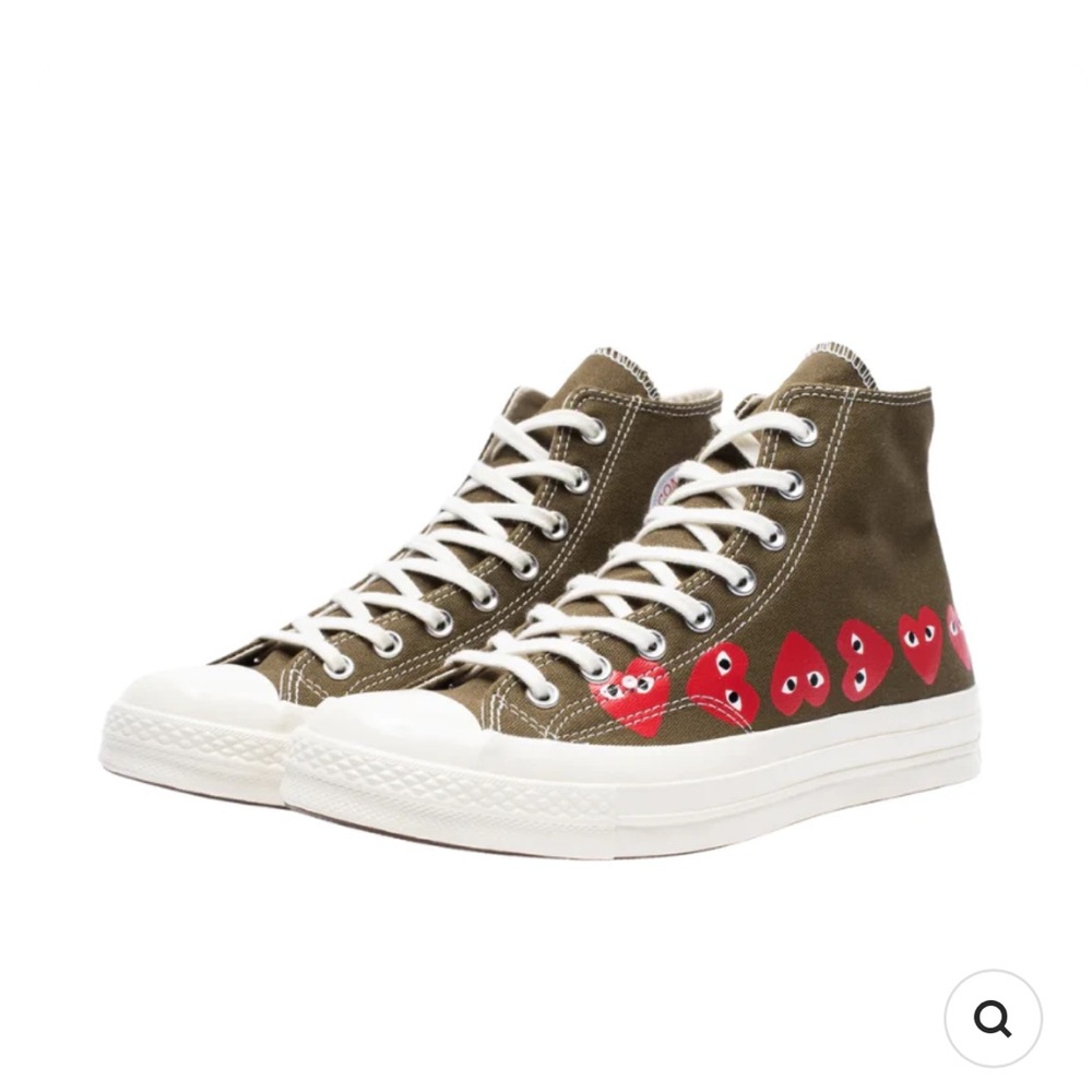 Converse High-Top Sneakers with Red Heart Design